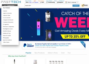 How fasttechcdn.com looks like on a tablet such as an iPad.