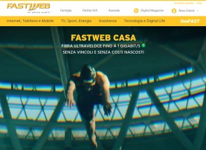 How fastweb.it looks like on a tablet such as an iPad.