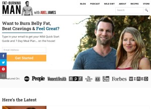 How fatburningman.com looks like on a tablet such as an iPad.