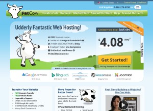 How fatcow.com looks like on a tablet such as an iPad.
