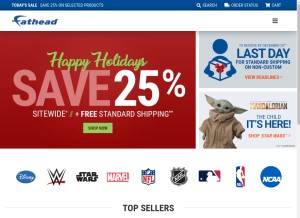 How fathead.com looks like on a tablet such as an iPad.