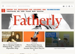 How fatherly.com looks like on a tablet such as an iPad.