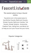 How faucetlist.com looks like on a mobile device such as an iPhone.