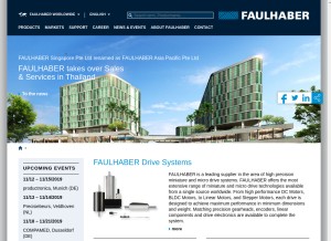 How faulhaber.de looks like on a tablet such as an iPad.