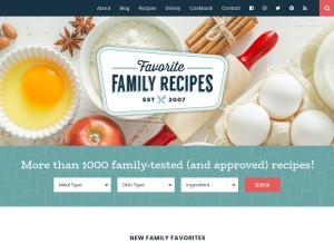 How favfamilyrecipes.com looks like on a tablet such as an iPad.