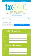 How faxzero.com looks like on a mobile device such as an iPhone.