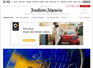 How faz.net looks like on a tablet such as an iPad.