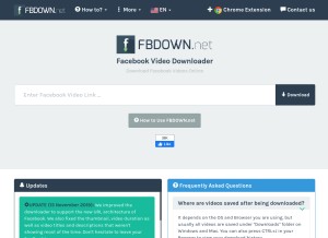 How fbdown.net looks like on a tablet such as an iPad.