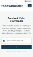 How fbdownloader.net looks like on a mobile device such as an iPhone.