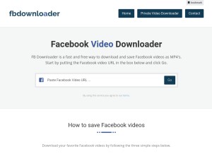 How fbdownloader.net looks like on a tablet such as an iPad.