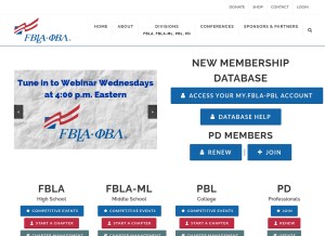 How fbla-pbl.org looks like on a tablet such as an iPad.