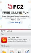 How fc2.com looks like on a mobile device such as an iPhone.