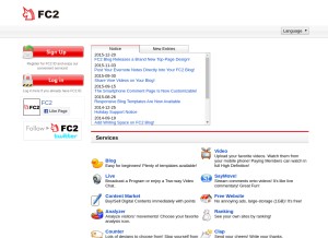 How fc2.com looks like on a tablet such as an iPad.