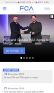 How fcagroup.com looks like on a mobile device such as an iPhone.