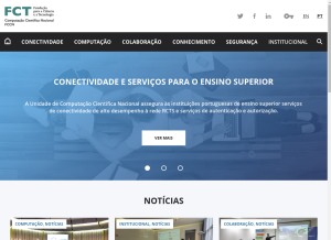 How fccn.pt looks like on a tablet such as an iPad.