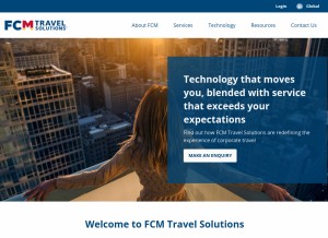 How fcm.travel looks like on a tablet such as an iPad.