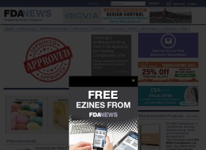 How fdanews.com looks like on a tablet such as an iPad.