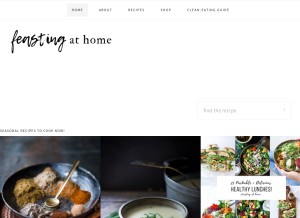 How feastingathome.com looks like on a tablet such as an iPad.
