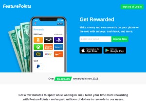How featurepoints.com looks like on a tablet such as an iPad.