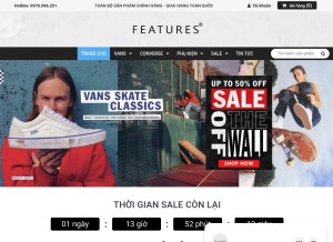 How features.vn looks like on a tablet such as an iPad.