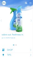 How febreze.com looks like on a mobile device such as an iPhone.