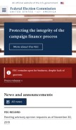 How fec.gov looks like on a mobile device such as an iPhone.
