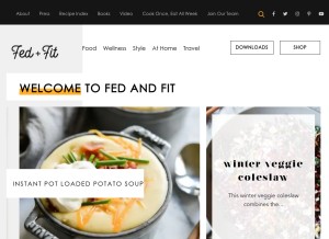 How fedandfit.com looks like on a tablet such as an iPad.