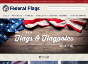 How federalflags.com looks like on a tablet such as an iPad.