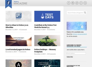 How fedoramagazine.org looks like on a tablet such as an iPad.