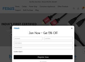 How fedus.in looks like on a tablet such as an iPad.