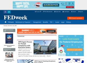 How fedweek.com looks like on a tablet such as an iPad.