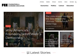 How fee.org looks like on a tablet such as an iPad.
