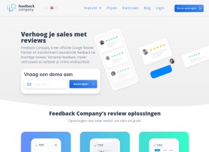 How feedbackcompany.nl looks like on a tablet such as an iPad.