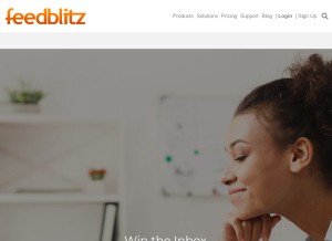 How feedblitz.com looks like on a tablet such as an iPad.