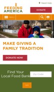 How feedingamerica.org looks like on a mobile device such as an iPhone.