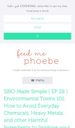 How feedmephoebe.com looks like on a mobile device such as an iPhone.
