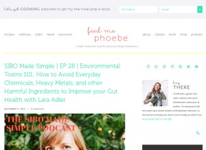 How feedmephoebe.com looks like on a tablet such as an iPad.