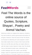 How feelthewords.com looks like on a mobile device such as an iPhone.