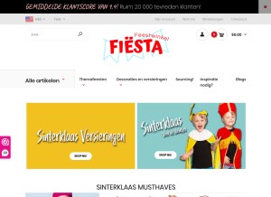 How feestwinkelfiesta.nl looks like on a tablet such as an iPad.