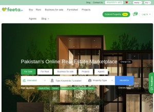 How feeta.pk looks like on a tablet such as an iPad.