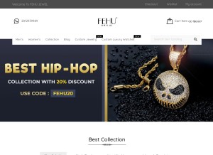 How fehujewel.com looks like on a tablet such as an iPad.
