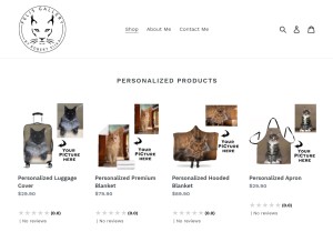 How felisgallery.shop looks like on a tablet such as an iPad.