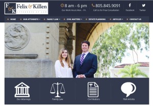 How felixkillenlaw.com looks like on a tablet such as an iPad.