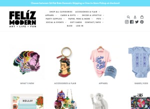 How felizmodern.com looks like on a tablet such as an iPad.