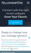 How fellowshipone.com looks like on a mobile device such as an iPhone.