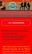 How femalescortsinbangalore.com looks like on a mobile device such as an iPhone.