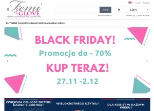 How femiglove.pl looks like on a tablet such as an iPad.