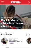 How femina.ch looks like on a mobile device such as an iPhone.