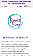 How feministbazaar.com looks like on a mobile device such as an iPhone.