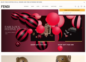 How fendi.com looks like on a tablet such as an iPad.